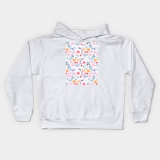 Watercolor flowers and leaves 2 Kids Hoodie